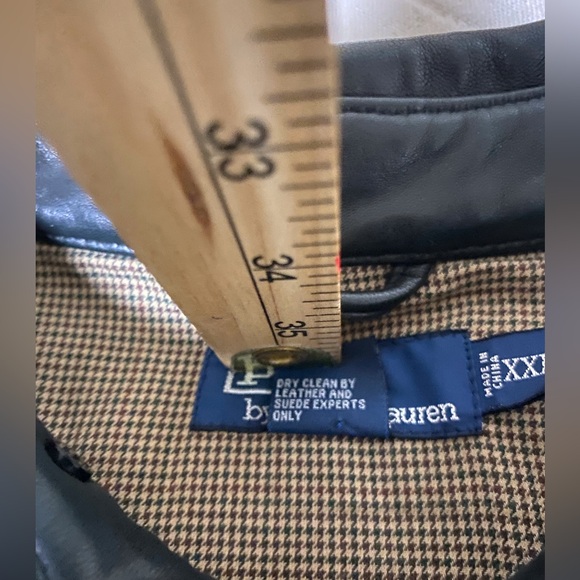 🔥 Polo Ralph Lauren Black Leather Jacket Men XXL Classic Full-Zip Timeless Style - Picture 9 of 16